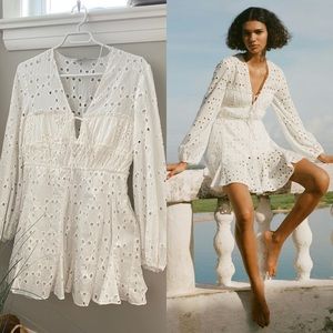 Zara embroidered boho dress with cutout size M